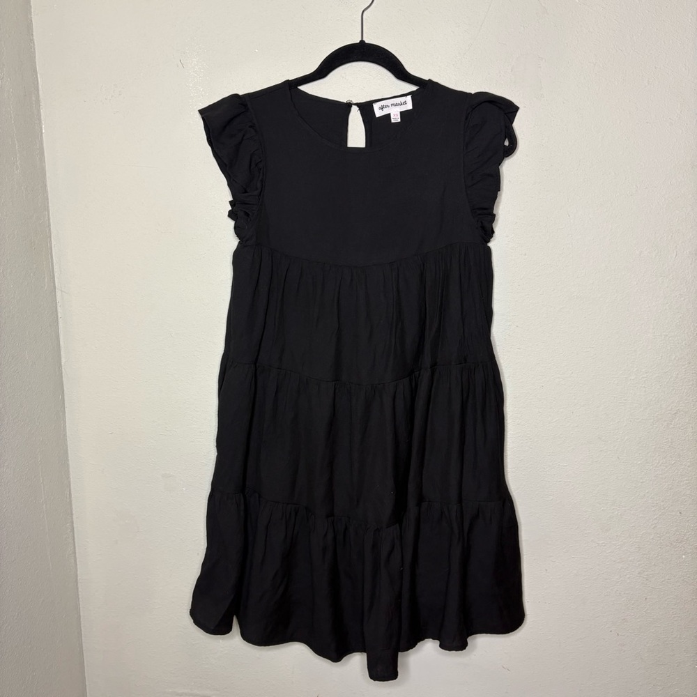 After Market Black Keyhole Neck Babydoll Style Dress XS